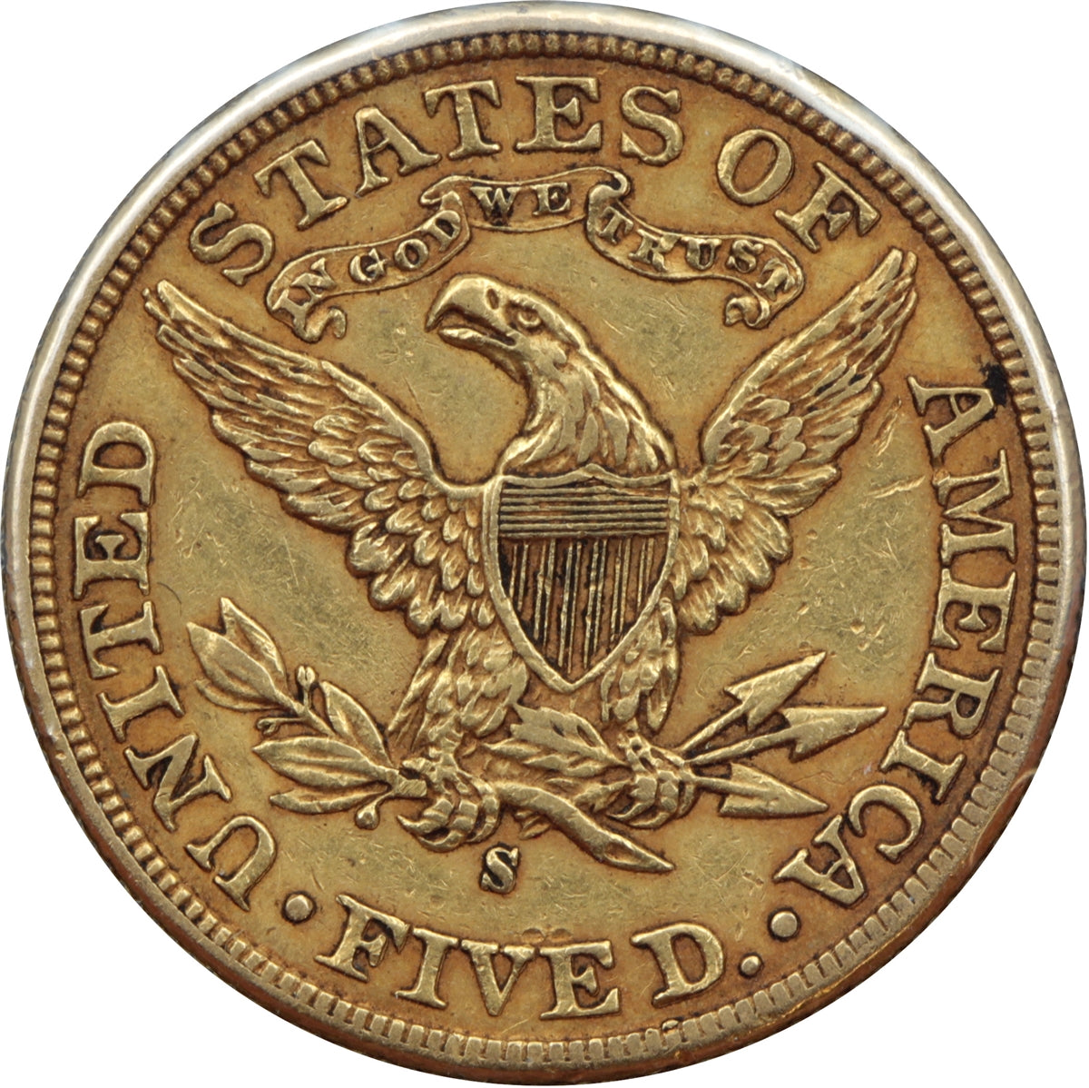 1898-S USA $5.00 Gold Half Eagle EF-AU (EF45)