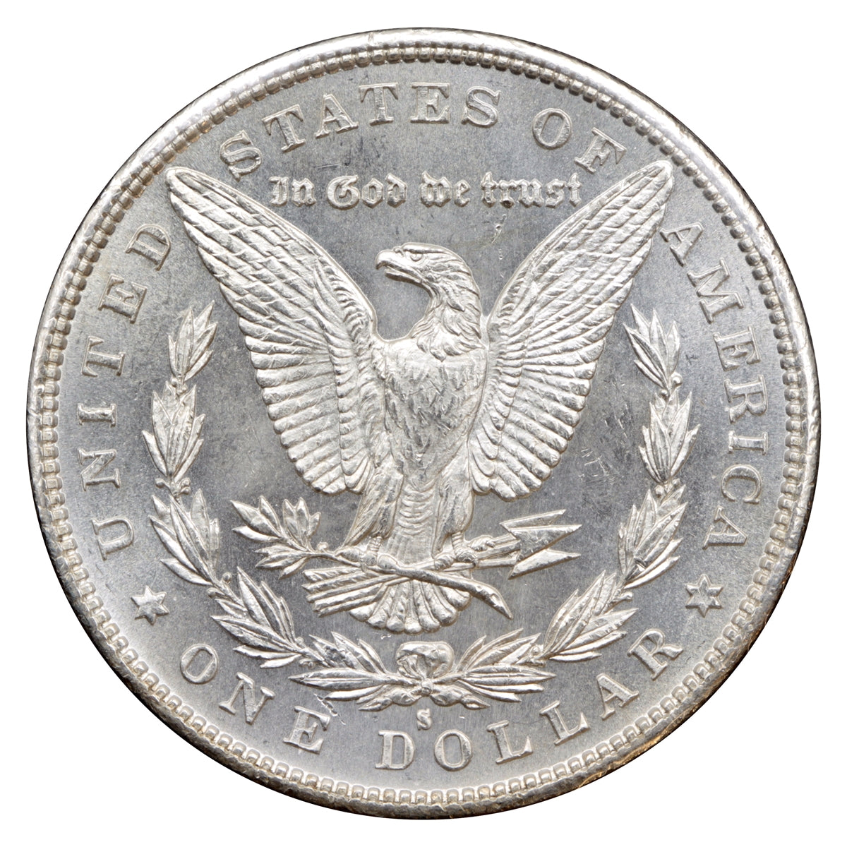 1879 S 3rd Reverse USA Dollar Brilliant Uncirculated (MS63), Cameo $