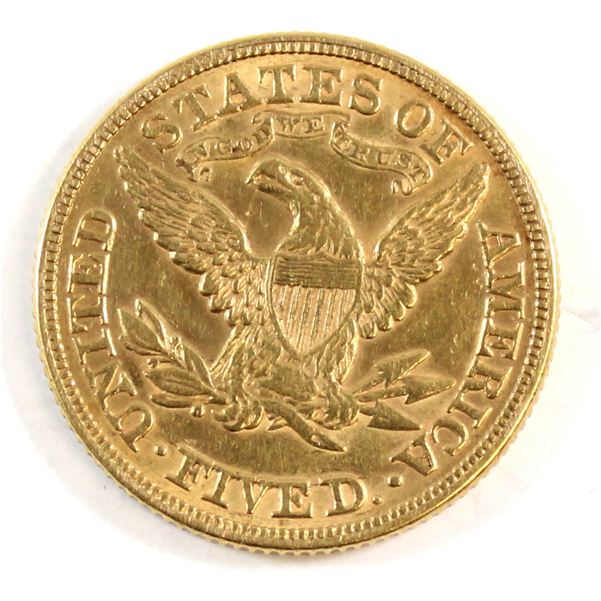 1880 USA $5.00 Gold Extra Fine (EF40) Scratched $