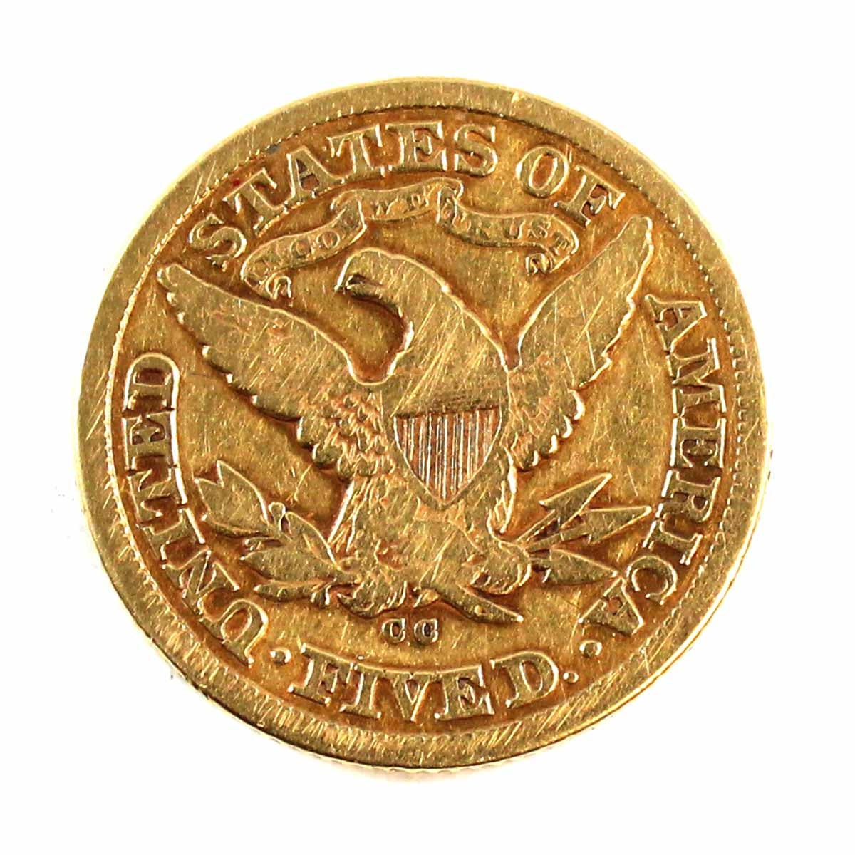 1880 CC USA $5.00 Gold F-VF (F15) Scratched $
