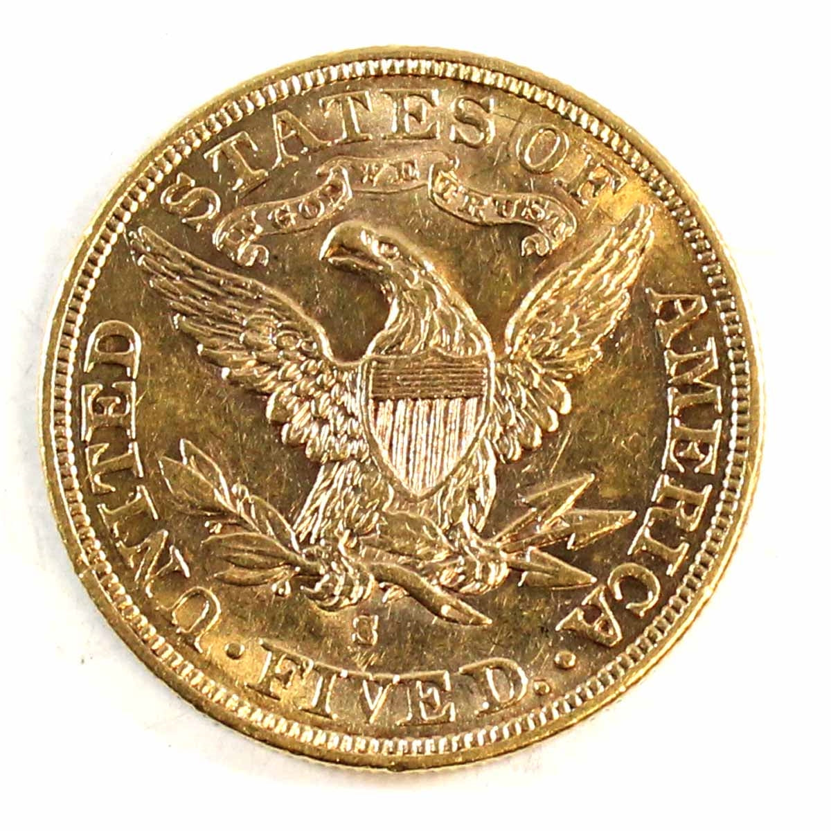 1892 S USA $5.00 Gold Almost Uncirculated (AU50) $