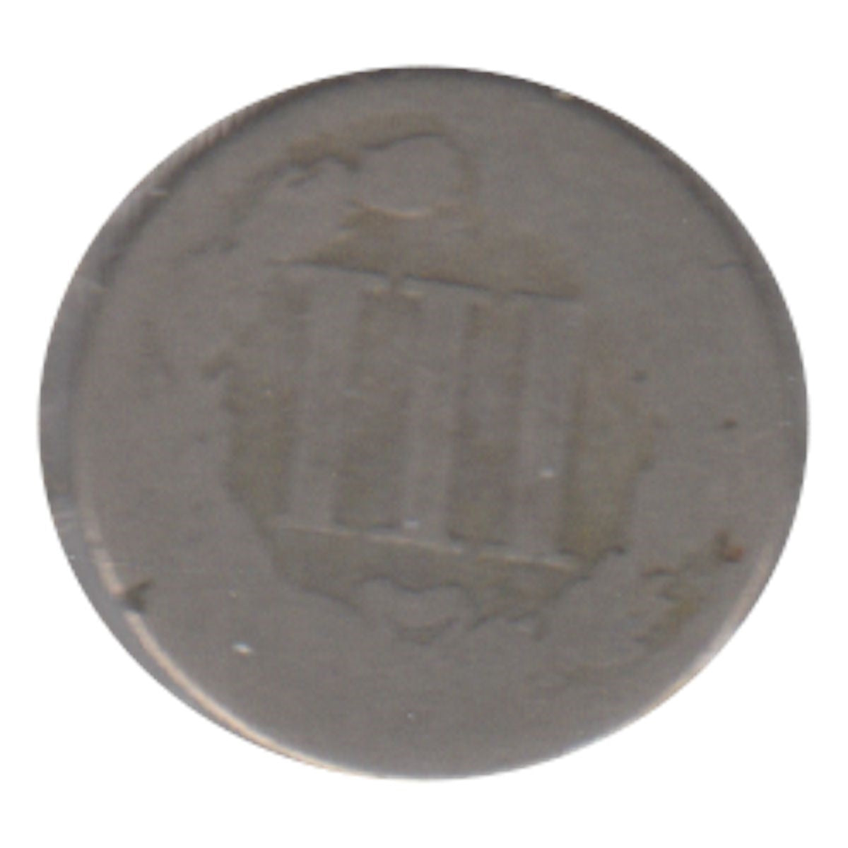 1865 Nickel USA 3 Cents Poor