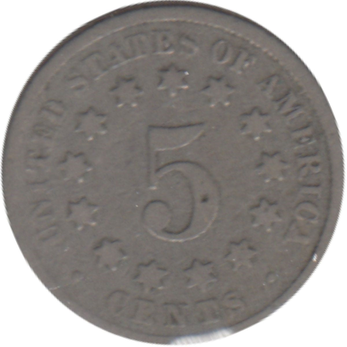 1870 USA Nickel About Good (AG3)