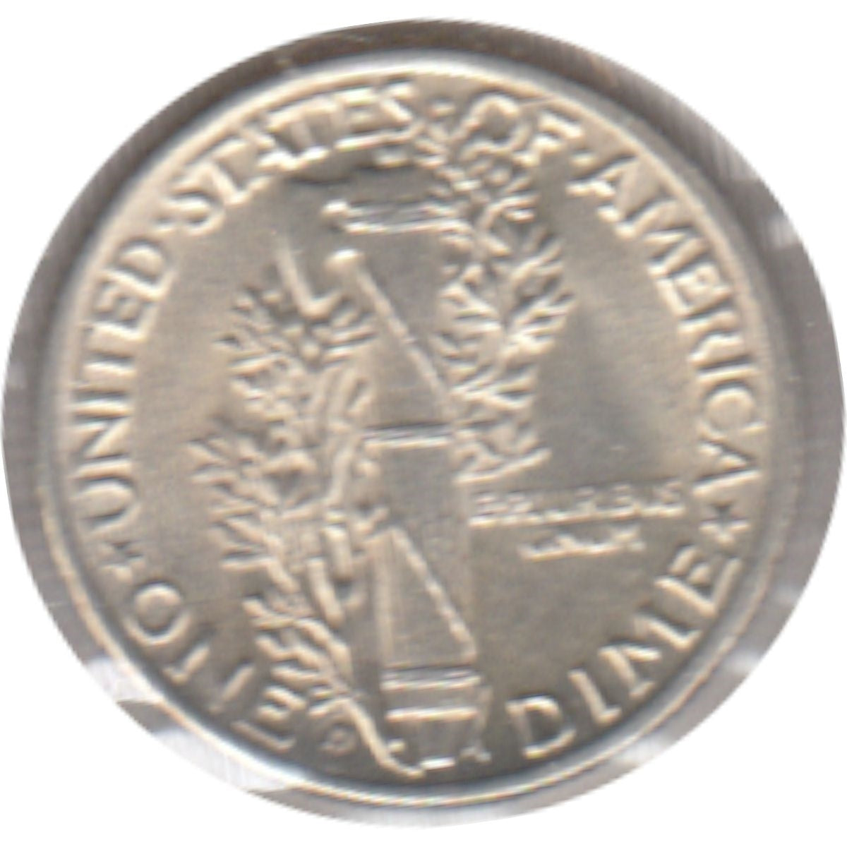 1943 D USA Dime UNC+ (MS62)