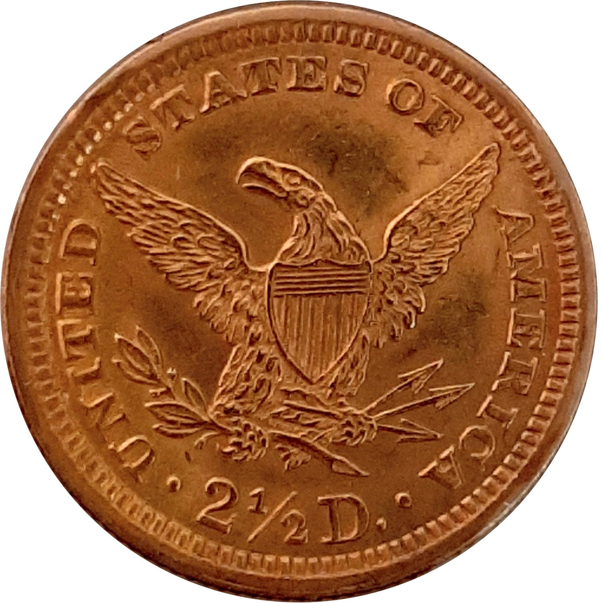 1896 USA $2.50 Gold UNC+ (MS62)