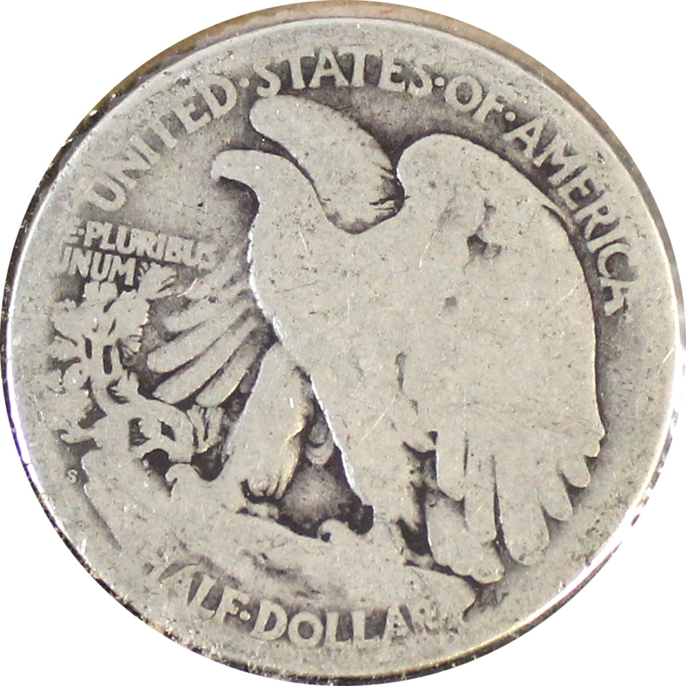 1917 S Reverse Mintmark USA Half Dollar About Good (AG3)