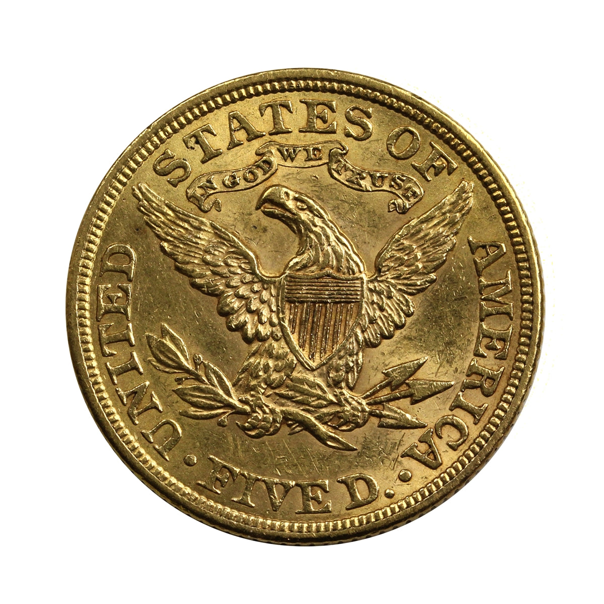 1900 USA $5 Gold Half Eagle AU-UNC (AU55)