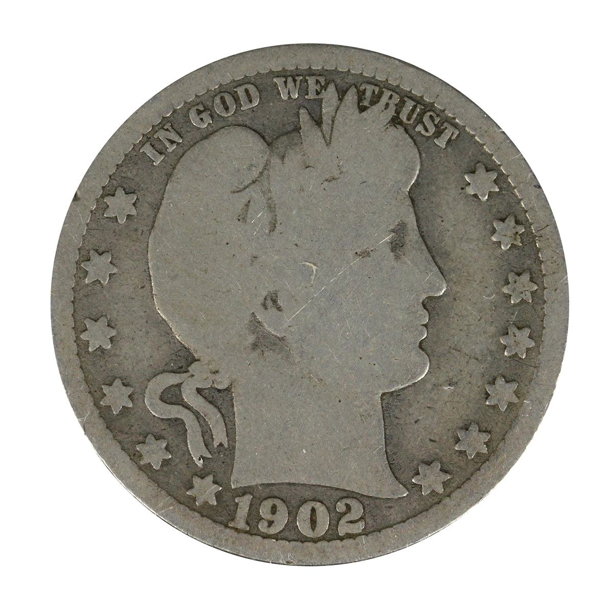 1902 S USA Quarter About Good (AG3)