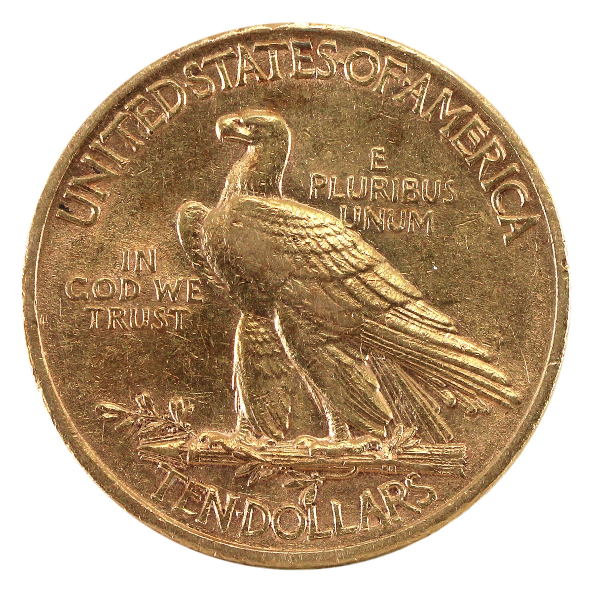 1908 USA Motto $10 Gold Eagle EF-AU (EF45)
