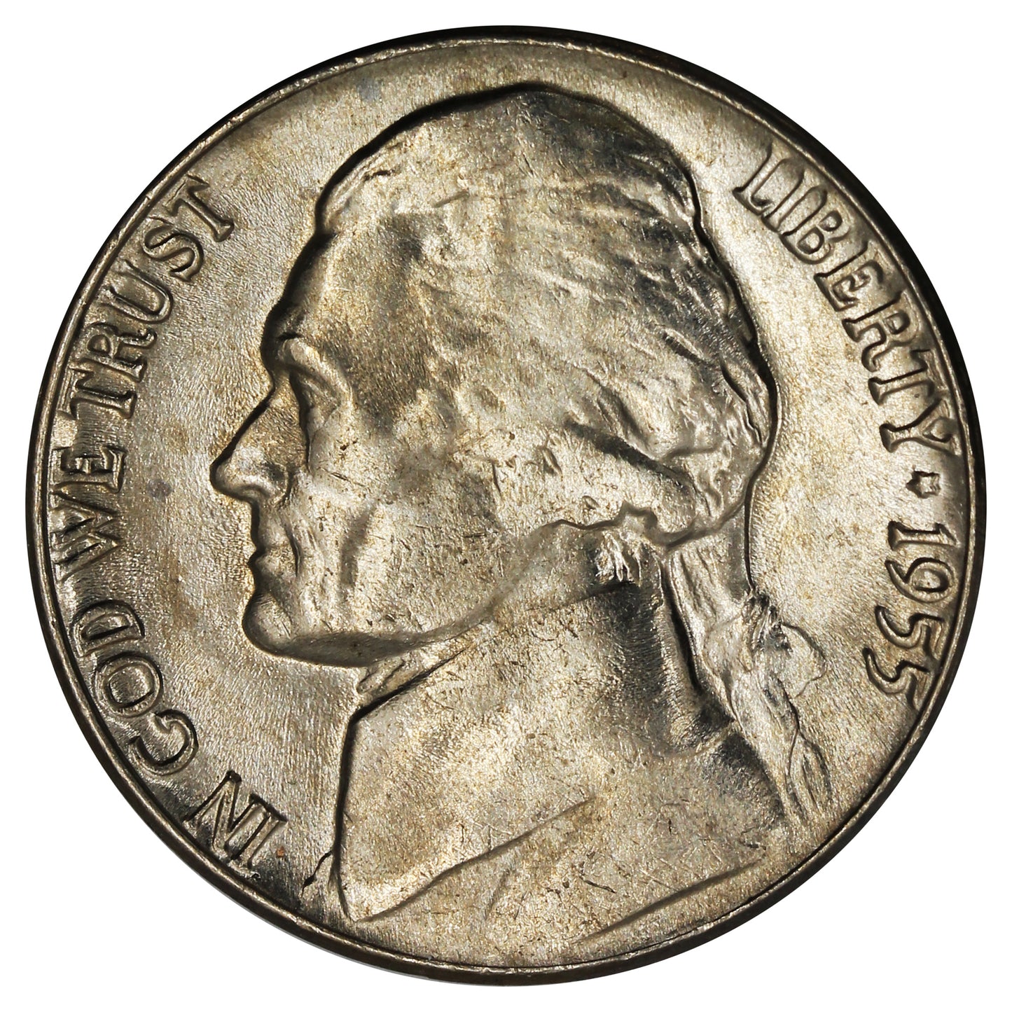 1955 D USA Nickel Choice Brilliant Uncirculated (MS64)