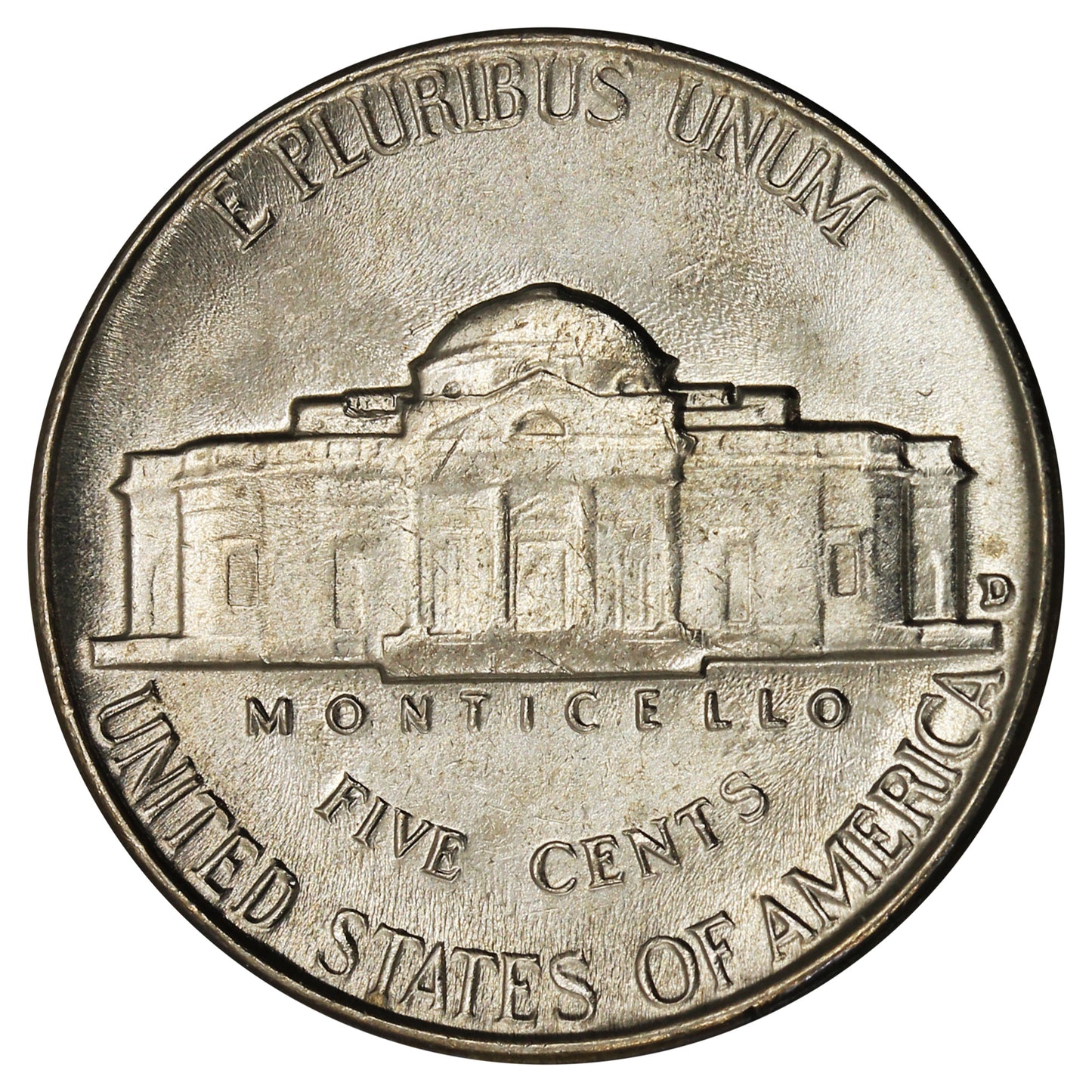 1955 D USA Nickel Choice Brilliant Uncirculated (MS64)