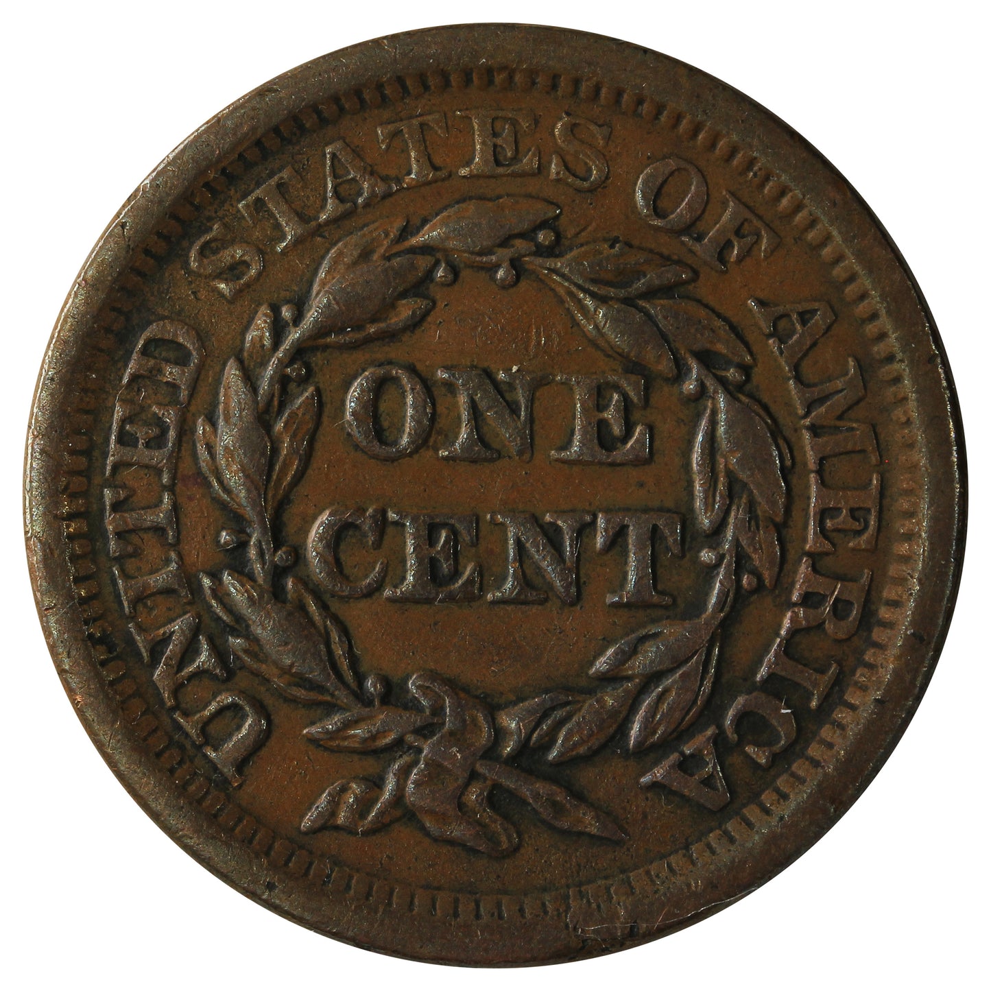 1855 Slanting 5s, Knob on Ear USA Cent Extra Fine (EF40) $