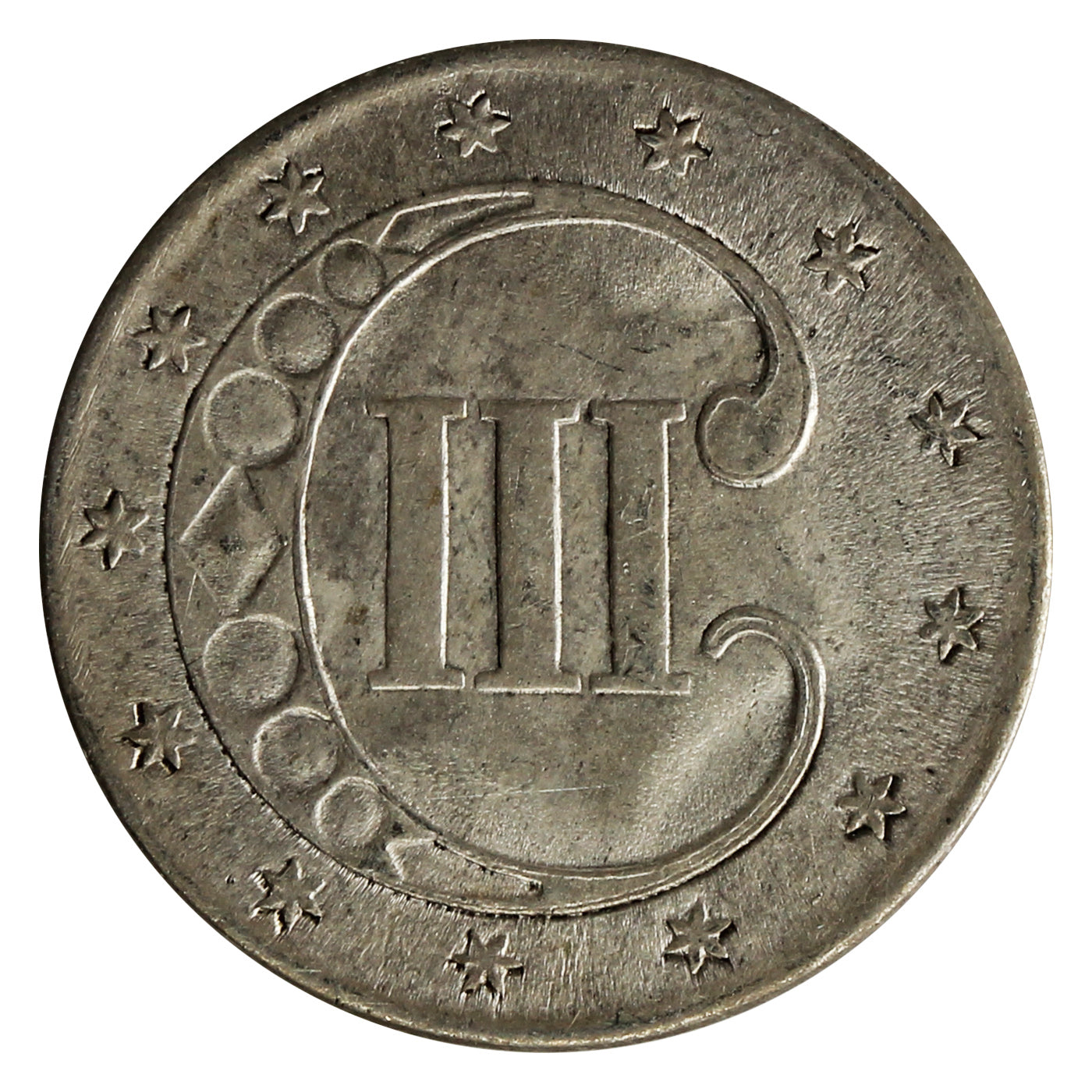 1853 USA 3 Cents Brilliant Uncirculated (MS63) $