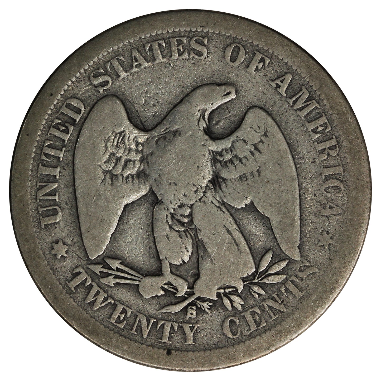 1875 S USA 20 Cents G-VG (G6) $