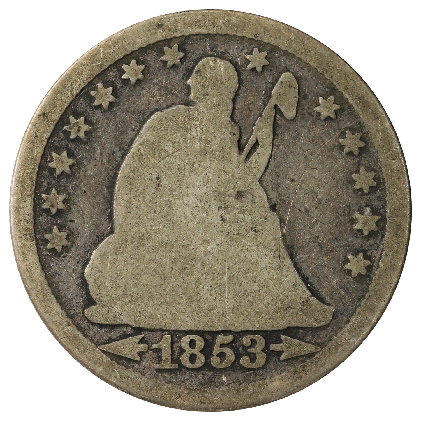 1853 O Arrows & Rays USA Quarter Good (G4) $