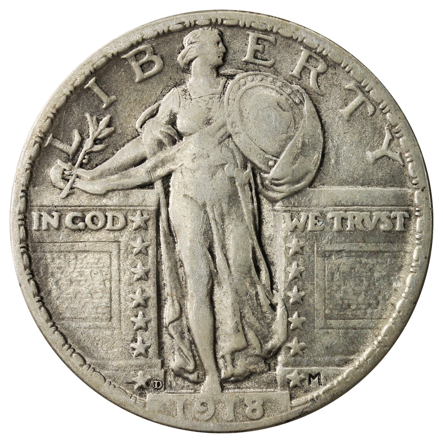 1918 D USA Quarter VF-EF (VF-30) $