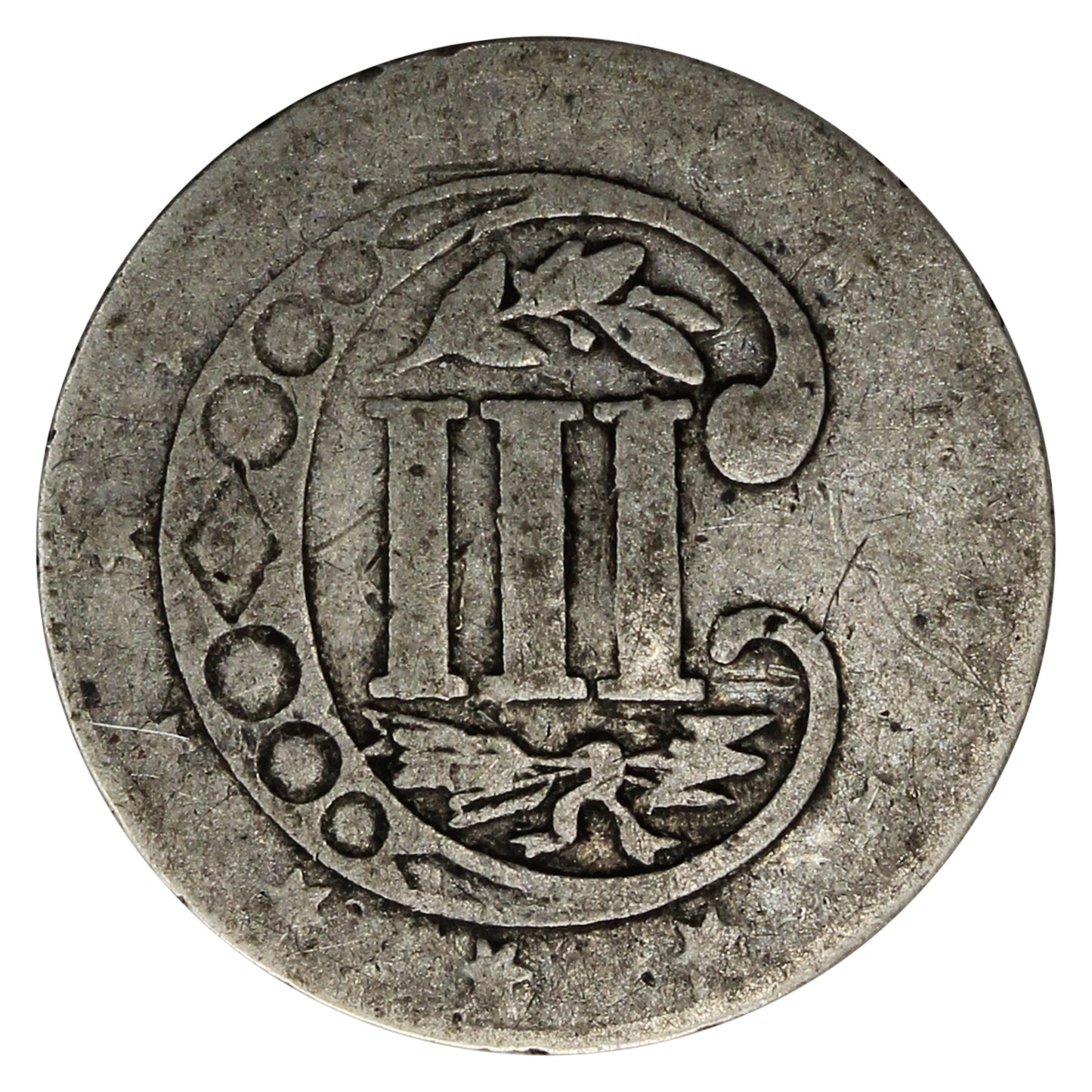 1856 Silver 3 Cents About Good (AG3) $