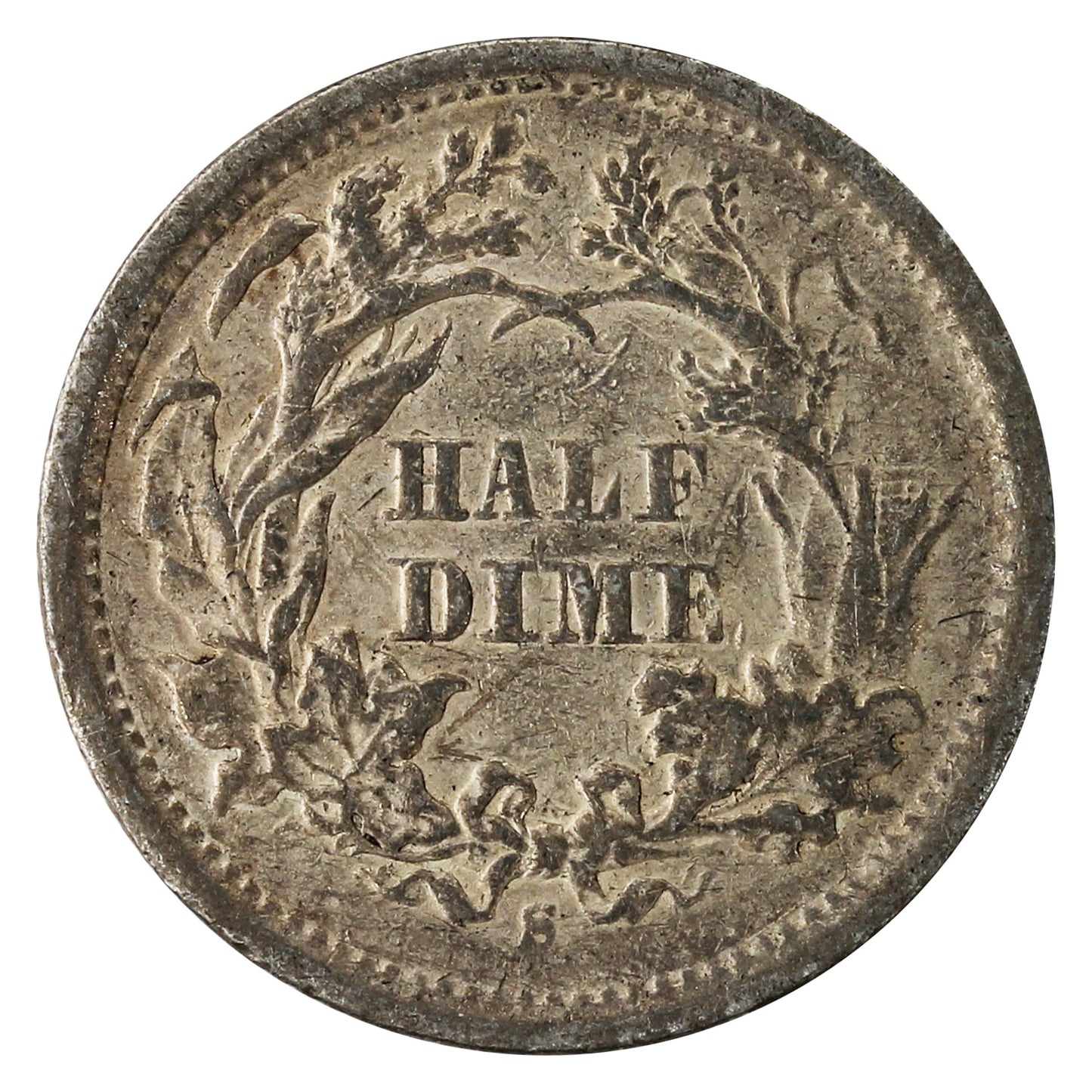 1872 S Below Bow USA Half Dime VG-F (VG10)