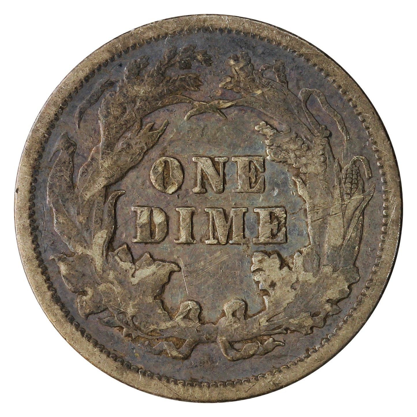 1877 USA Dime F-VF (F15)
