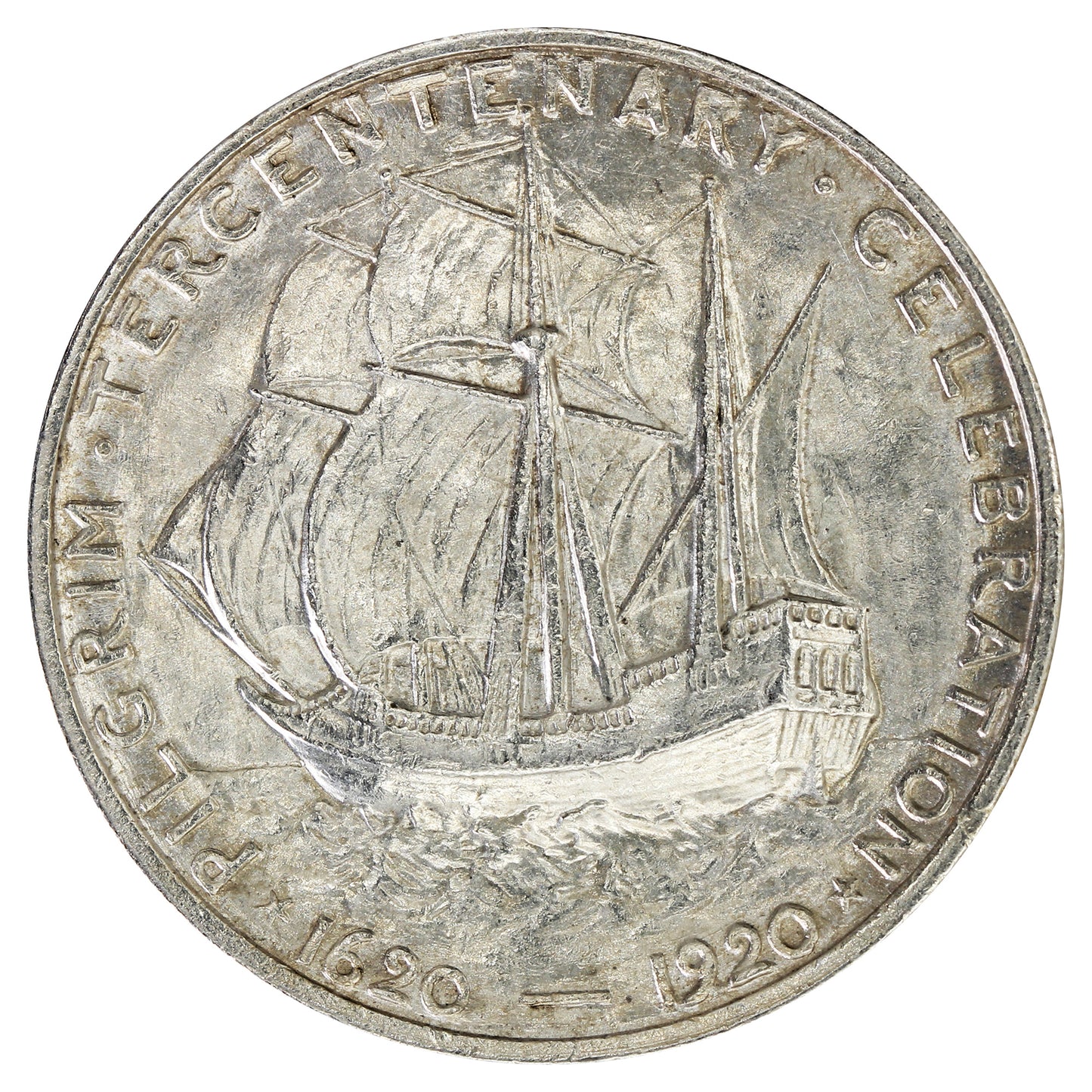 1920 Pilgrim Tercentenary USA Half Dollar AU-UNC (AU55) $