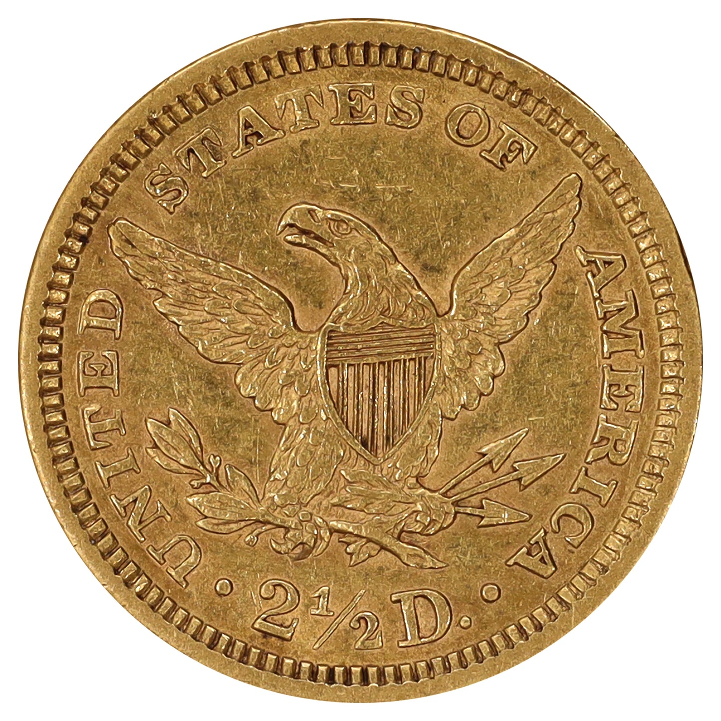 1861 USA $2.50 Gold Quarter Eagle Almost Uncirculated (AU50)
