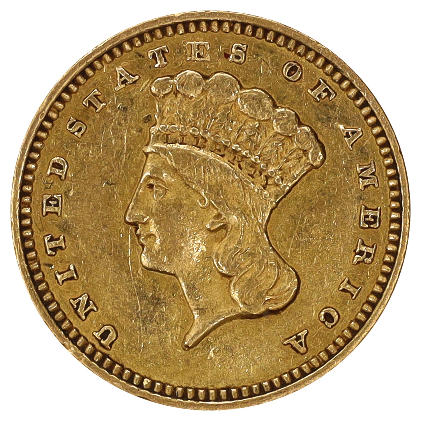 1862 USA Gold Dollar EF-AU (EF45)