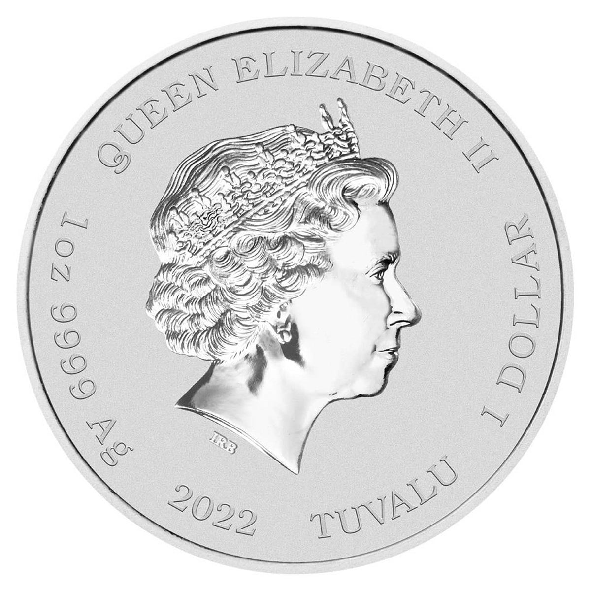 2022 Tuvalu $1 James Bond 007 Black Coloured 1oz .9999 Silver (No Tax) Capsule Scratched