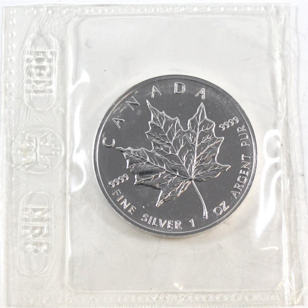 1996 Canada $5 1oz Silver Maple Leaf SEALED (No Tax) Low Mintage! - Lightly toned