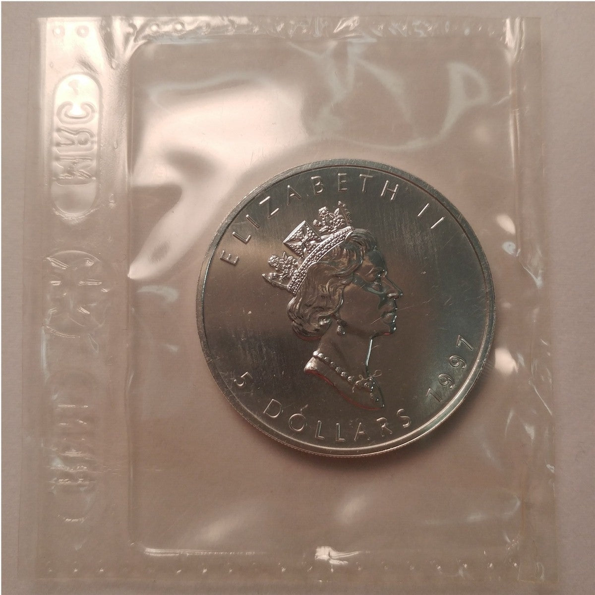 1997 Canada $5 1oz .9999 Silver Maple Leaf SEALED (No Tax) May be lightly toned
