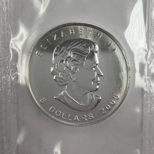 2005 Canada 1oz Silver Maple Leaf SEALED (No Tax) May be lightly toned