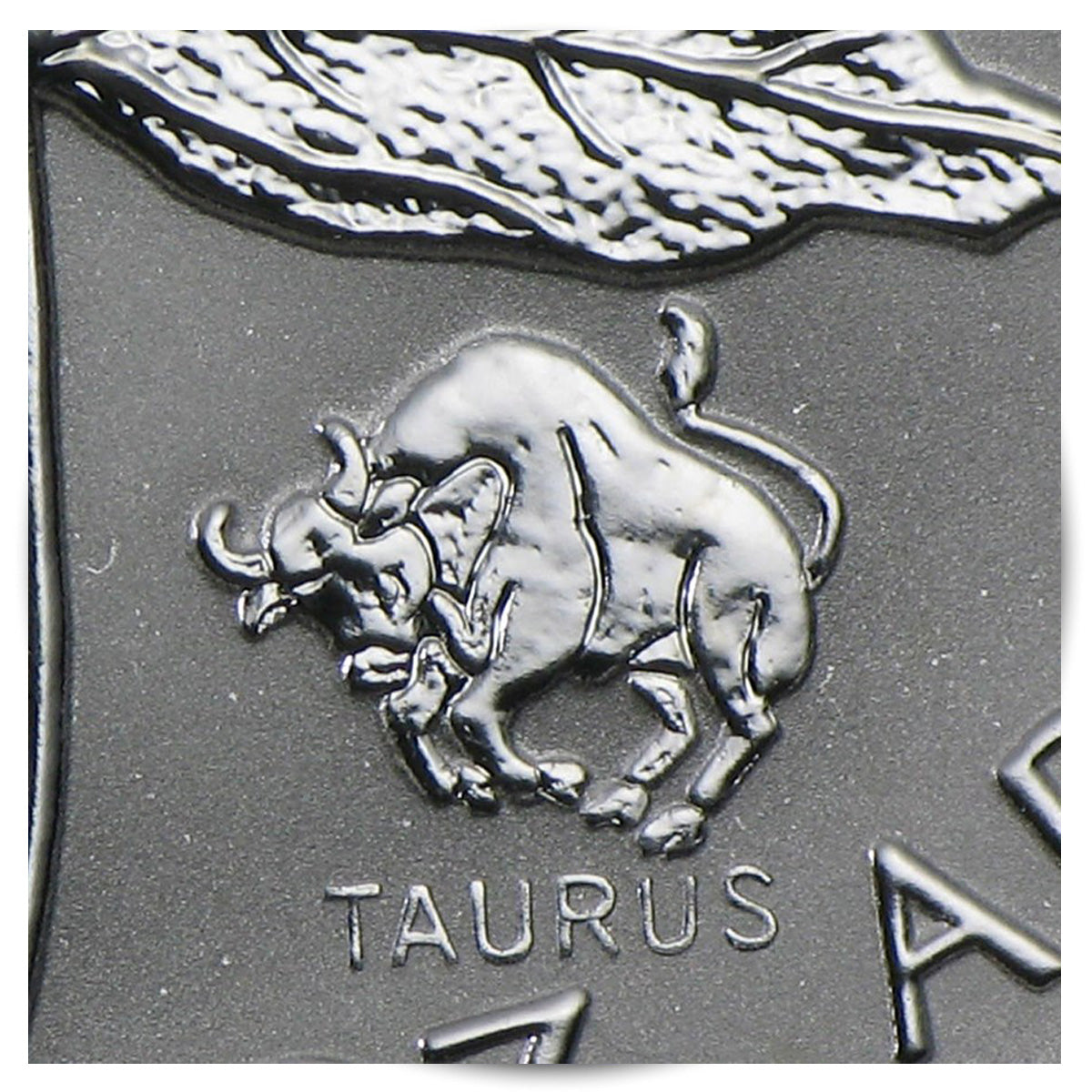 2004 Canada $5 Taurus Privy Mark 1oz. Silver Maple Leaf (TAX Exempt) Lightly Toned