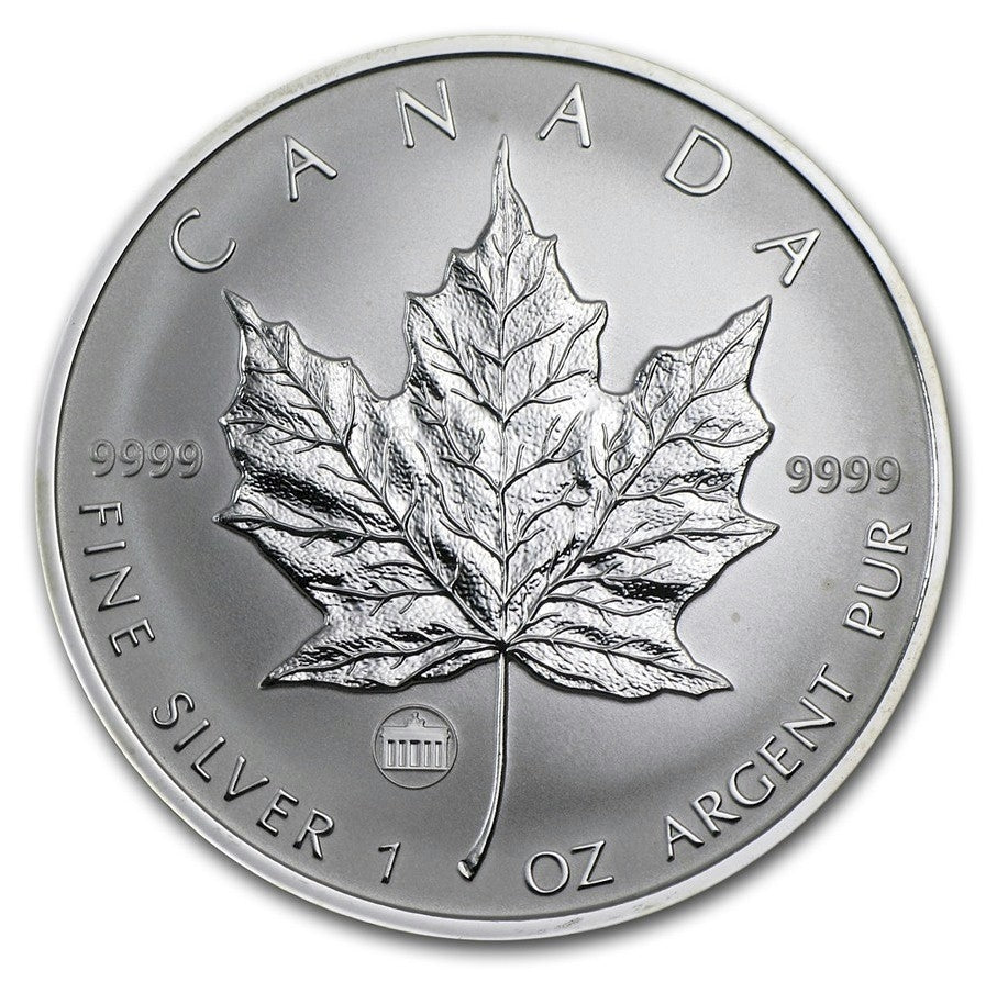 2009 Canada $5 Brandenburg Gate Privy Silver Maple Leaf (No Tax) Spot