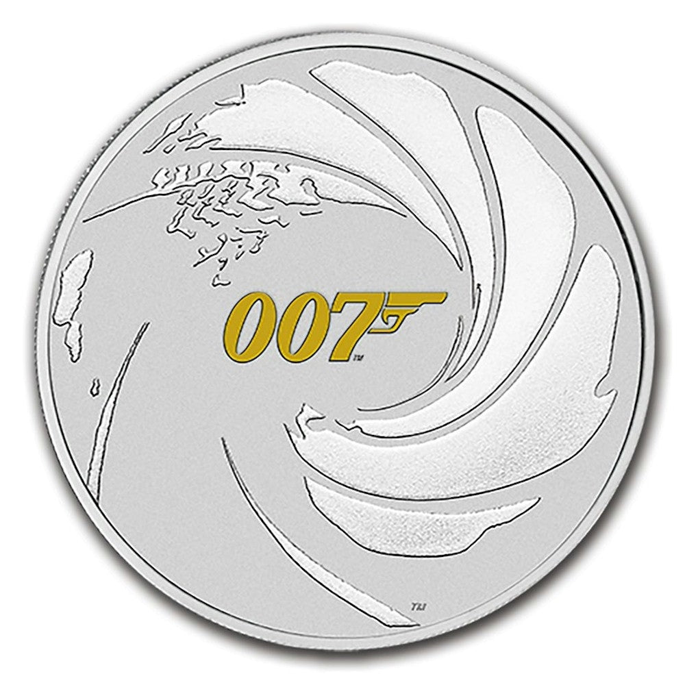 2021 Tuvalu $1 James Bond 007 Gold Plated Silver (No Tax) Issues