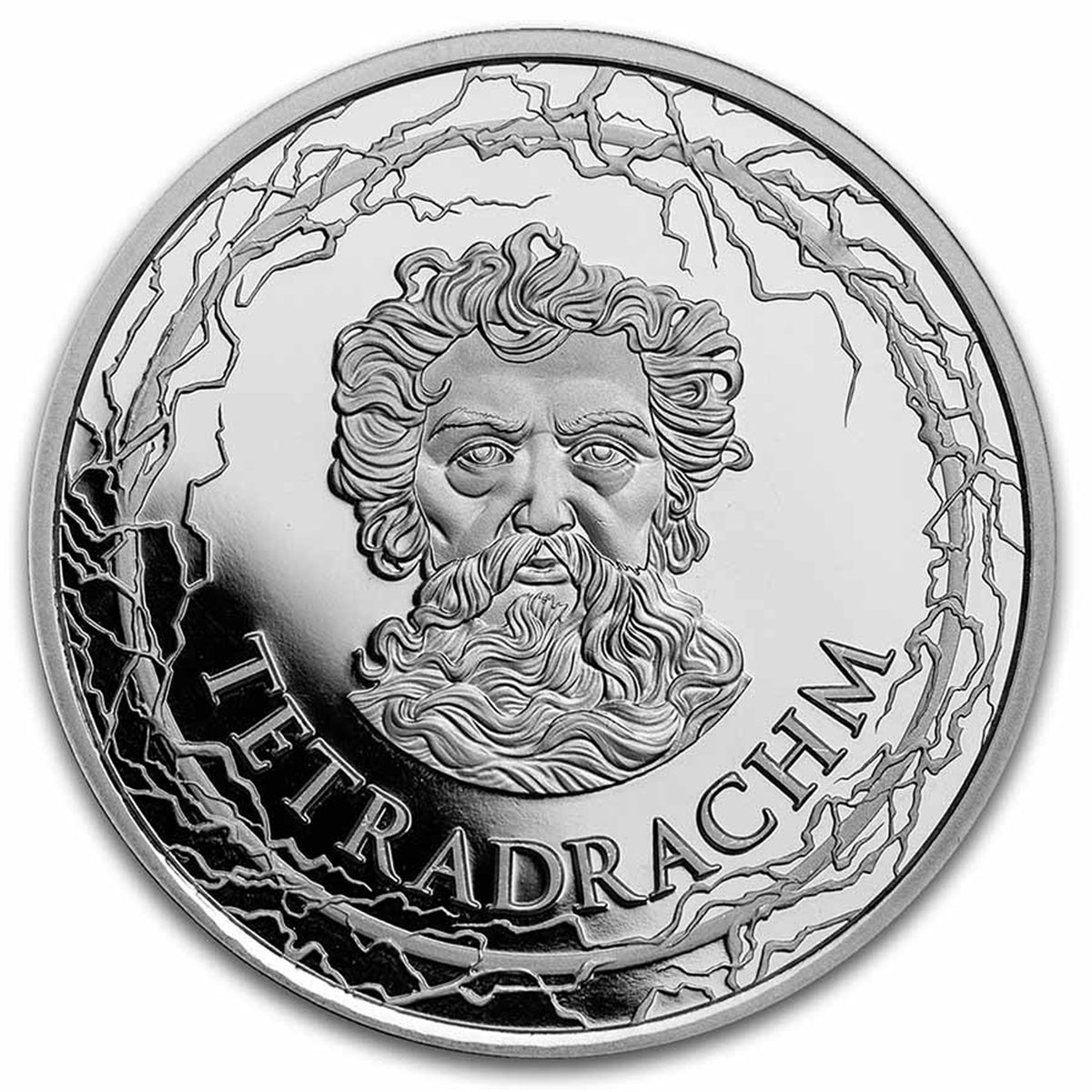 Statue of Zeus at Olympia 1oz. Silver Round (TAX Exempt) Capsule Hairline Scr