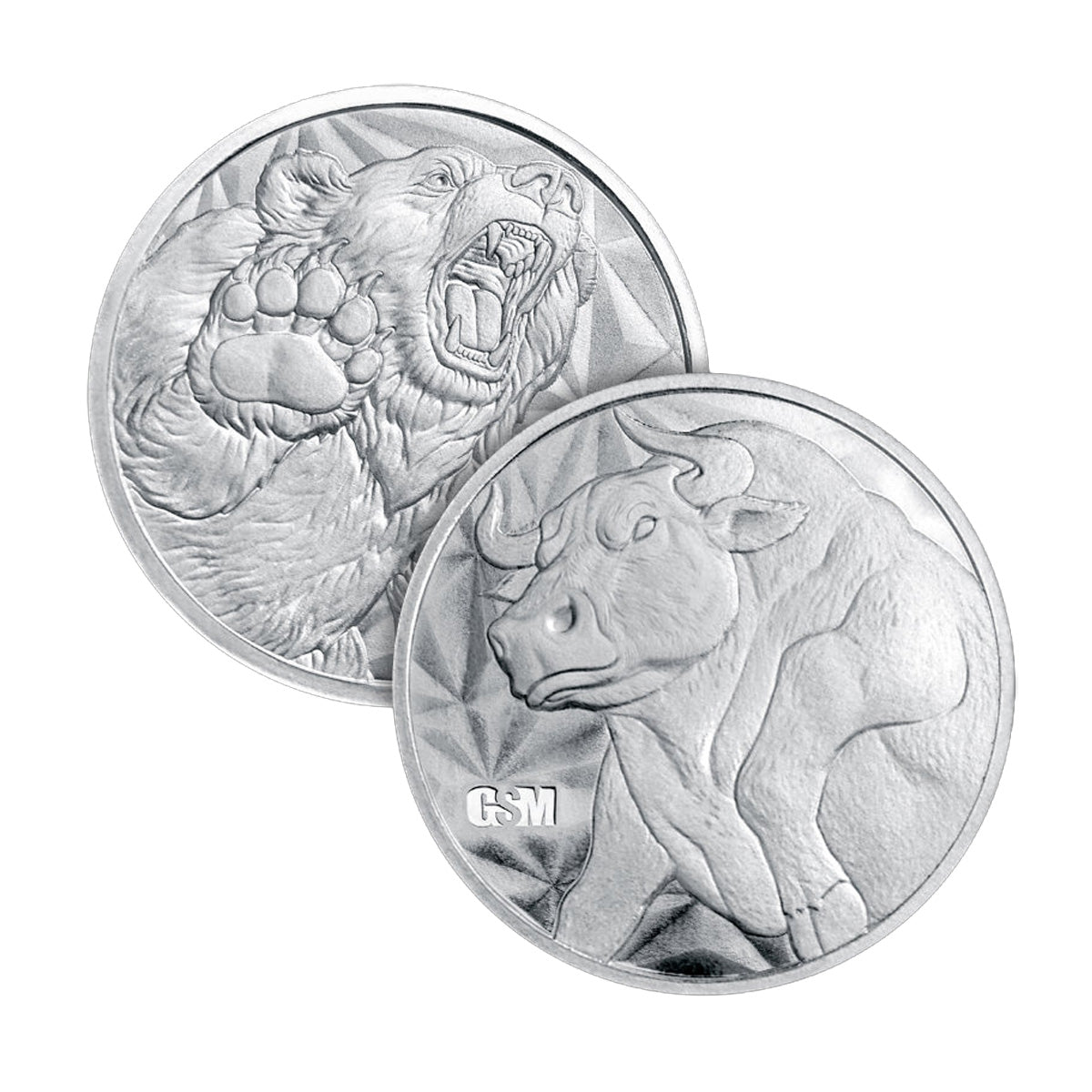 GSM Bull & Bear 1/4oz .999 Fine Silver Fractional Round (No Tax)