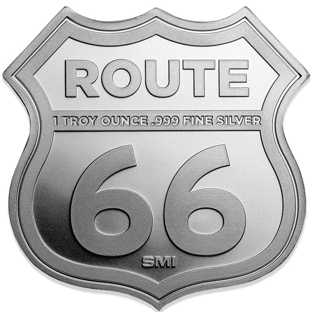 Icons of Route 66 Shield: California Santa Monica Pier 1oz. Silver (No Tax)