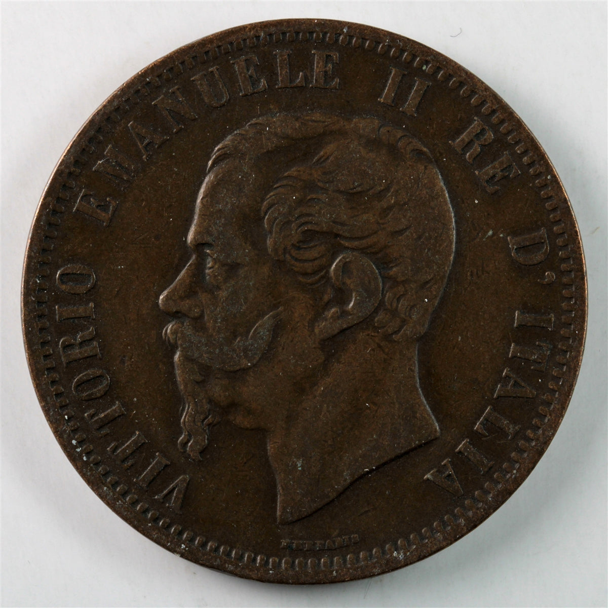 Italy 1866M 10 Centesimi Extra Fine (EF40) $