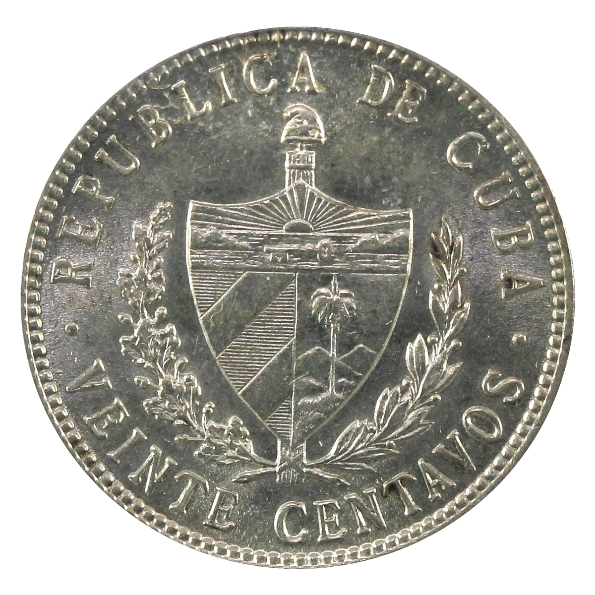 Cuba 1948 20 Centavos Uncirculated (MS60)