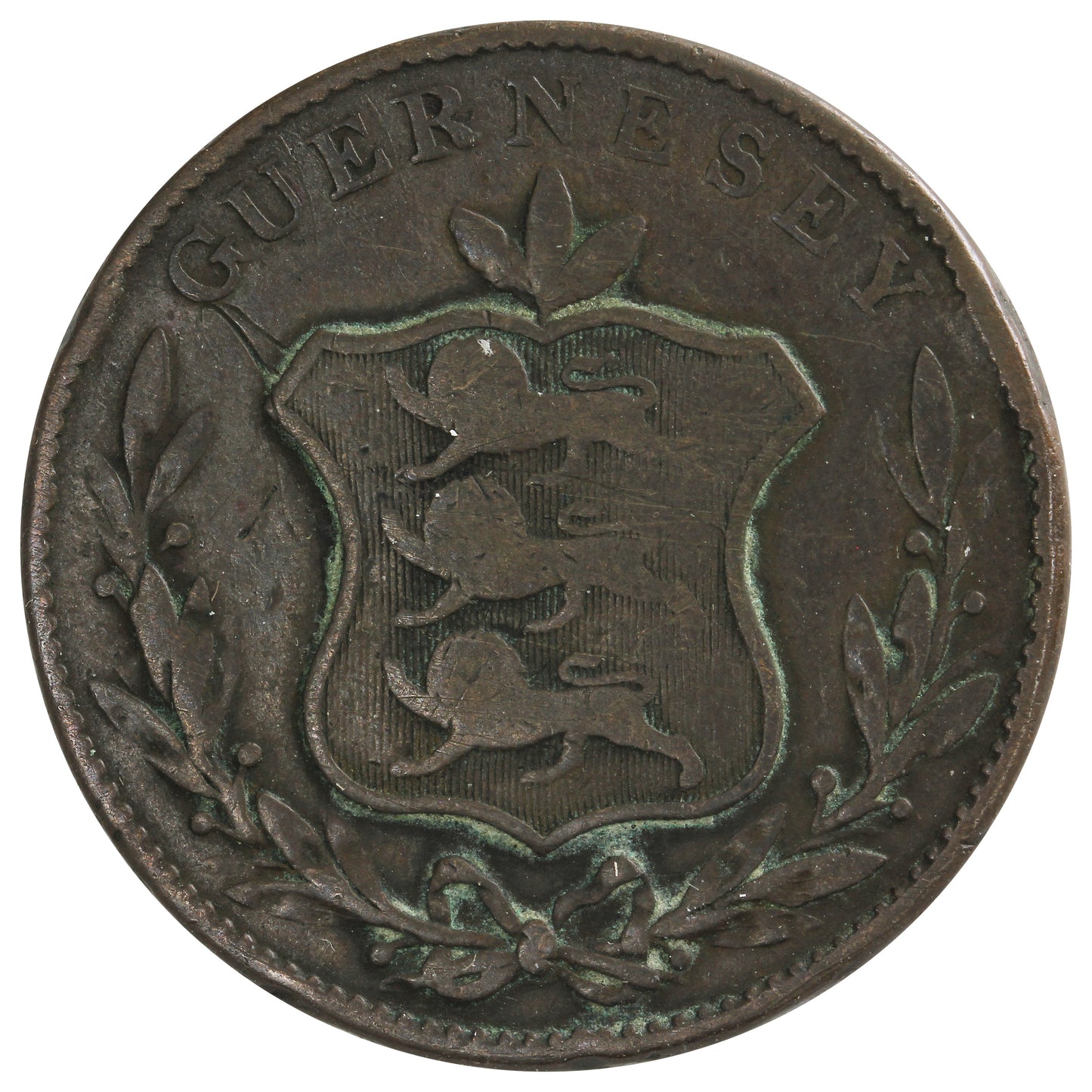 Guernsey 1834 8 Doubles VF-EF (VF30)