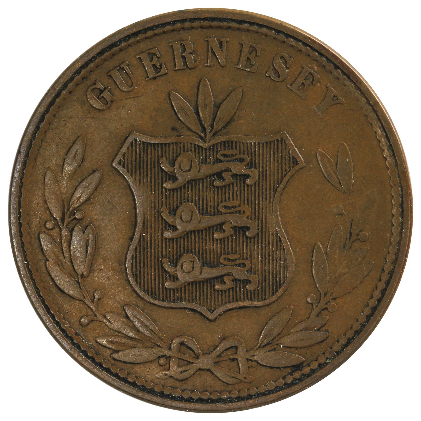 Guernsey 1864 8 Doubles Very Fine (VF20)