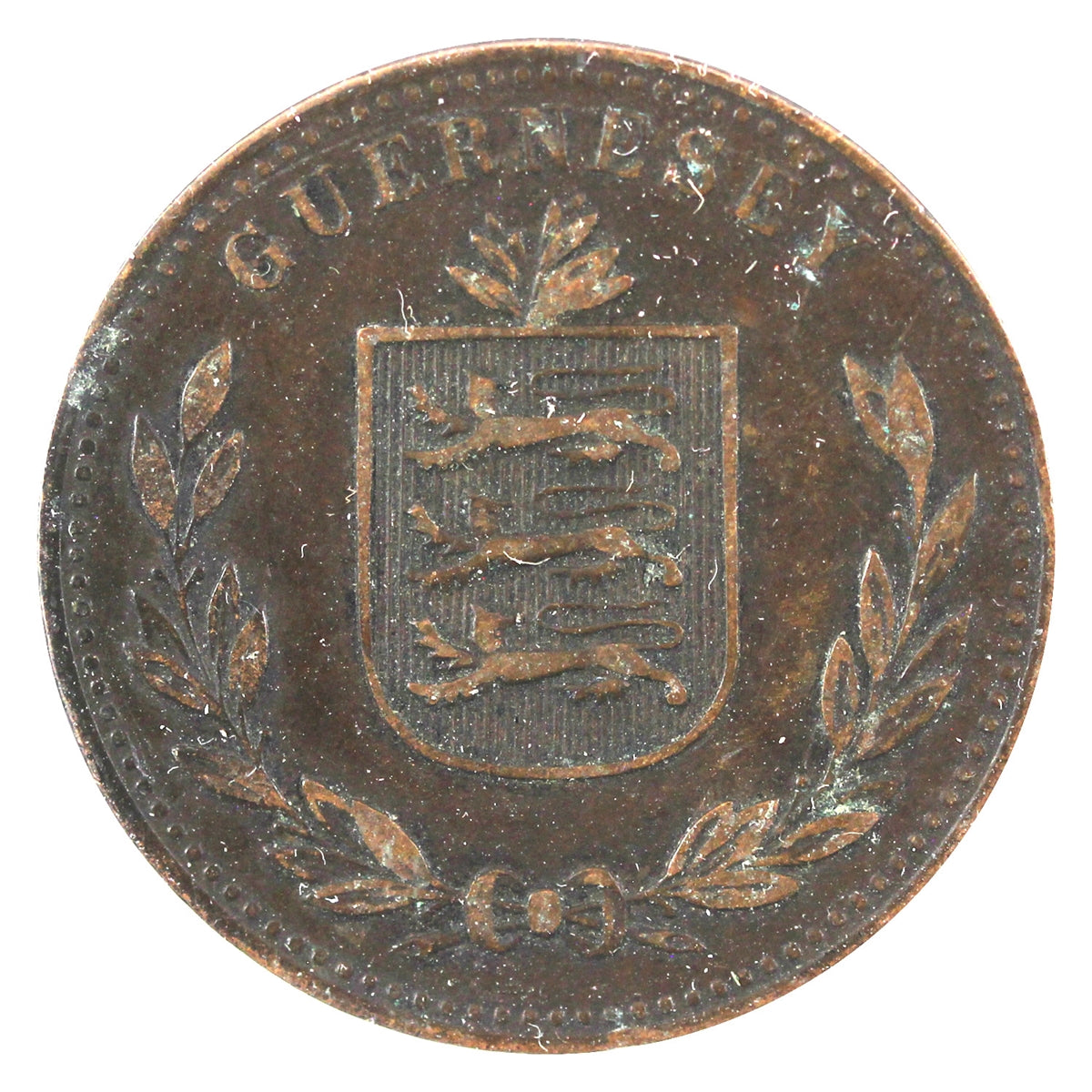 Guernsey 1914H 8 Doubles Almost Uncirculated (AU50)