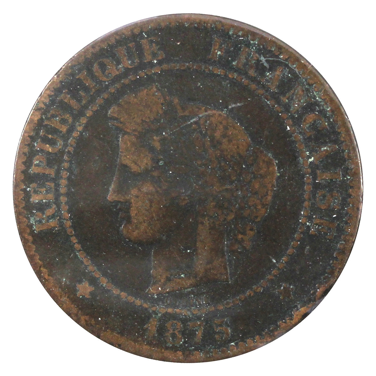France 1875K 5 Centimes Fine (F12)