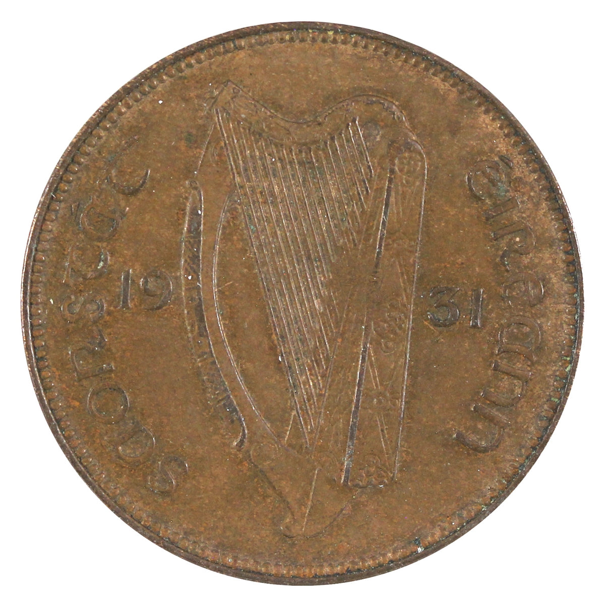 Ireland 1931 Penny Almost Uncirculated (AU50)