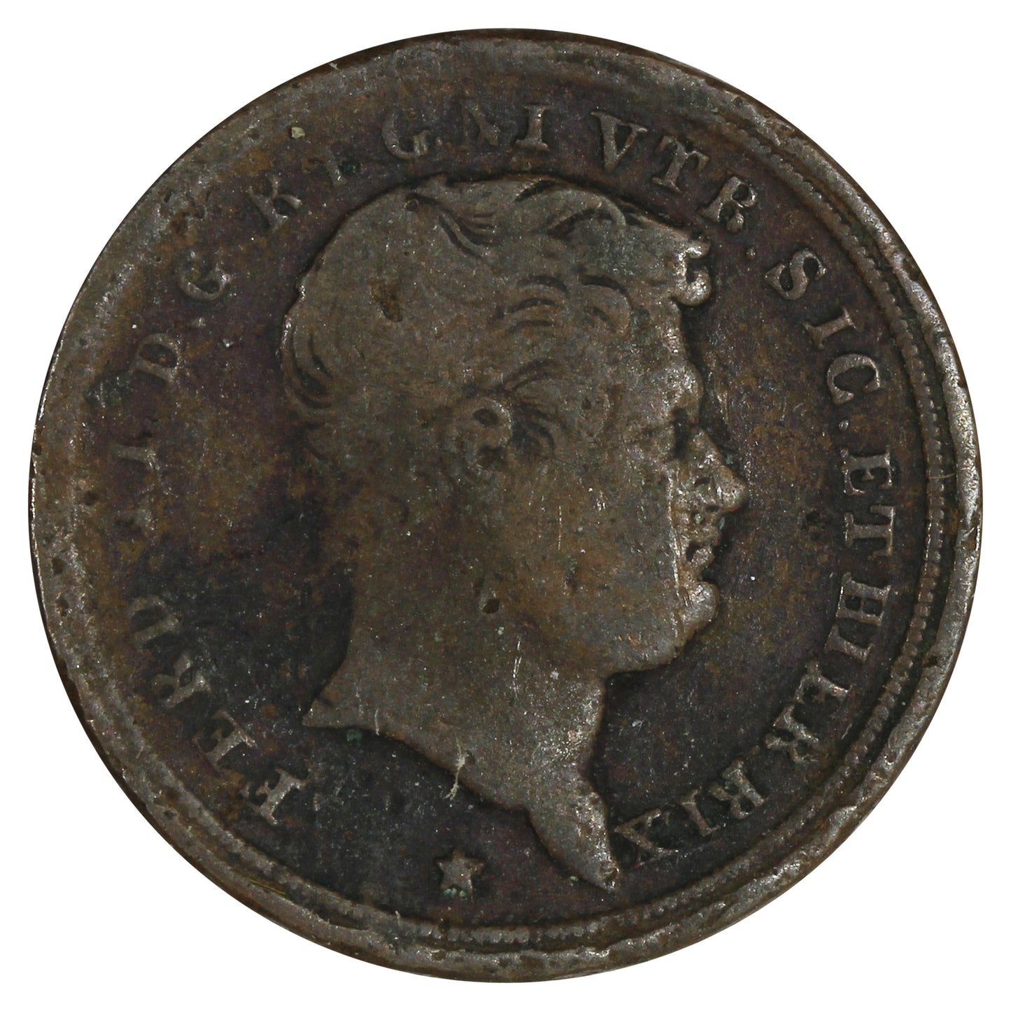 Italy 1844 Naples Tornese Very Fine (VF20)