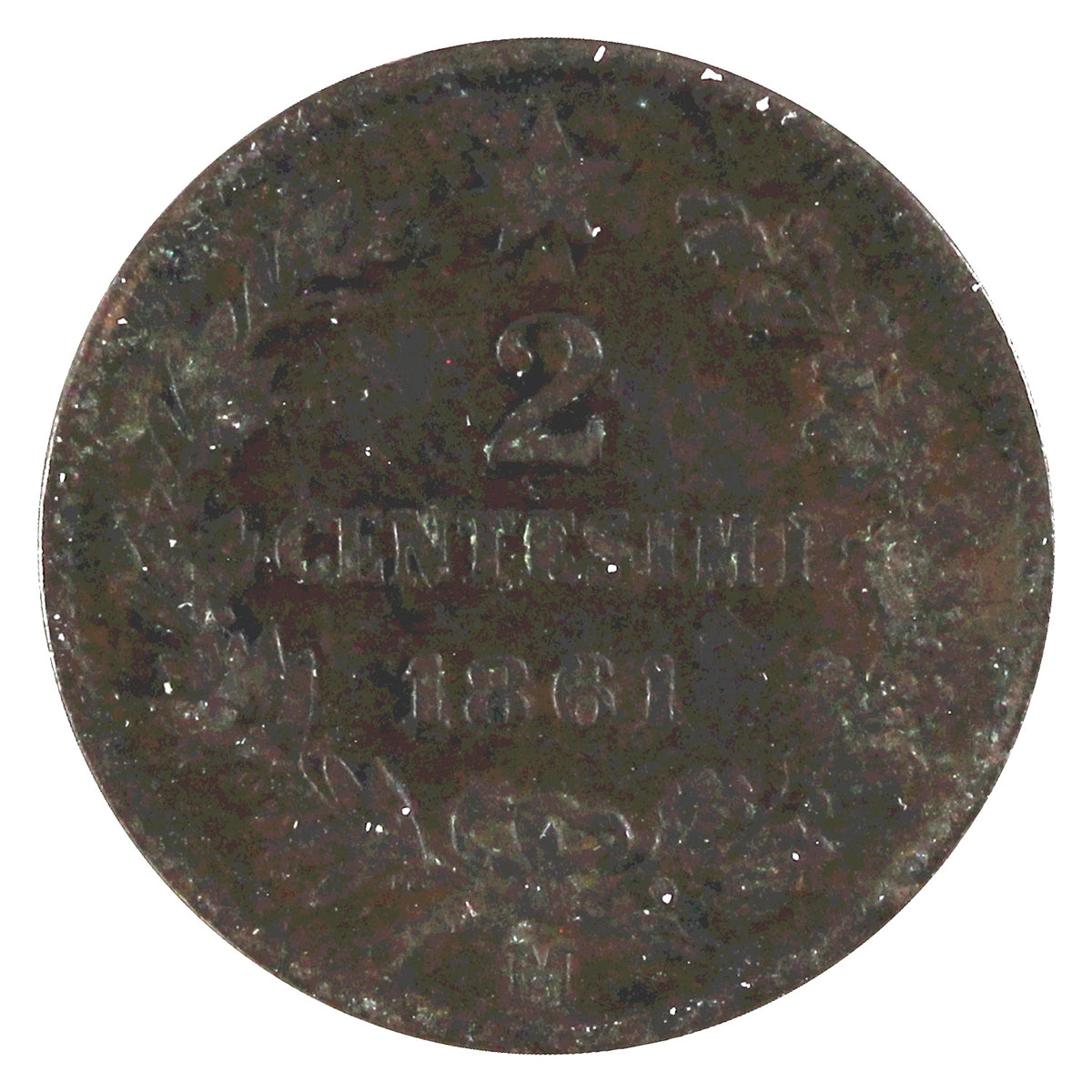 Italy 1861M 2 Centesimi Extra Fine (EF-40)
