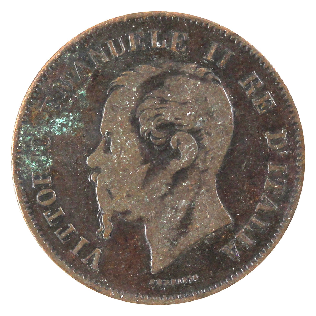 Italy 1861M 5 Centesimi VF-EF (VF30)