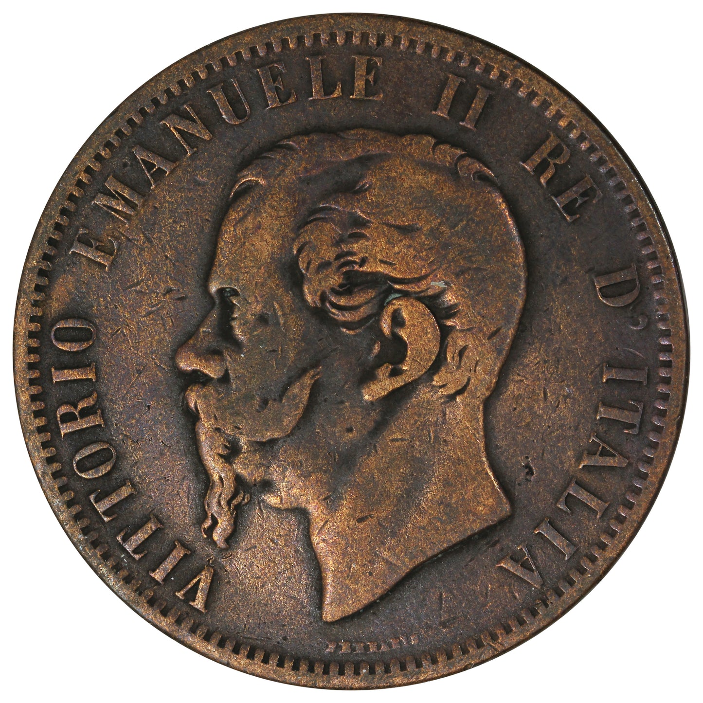 Italy 1866T 10 Centesimi VF-EF (VF30)