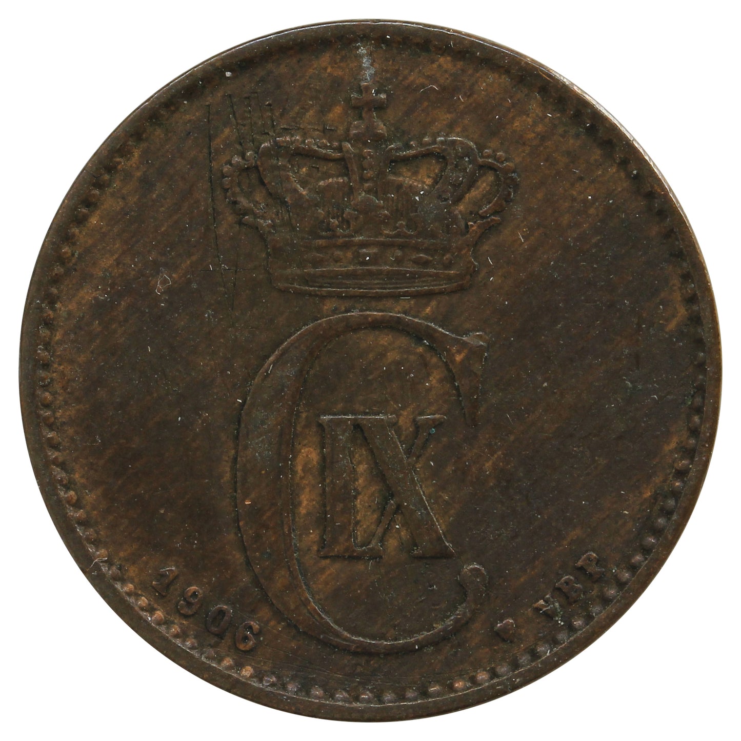 Denmark 1906VBP 2 Ore Extra Fine (EF40)