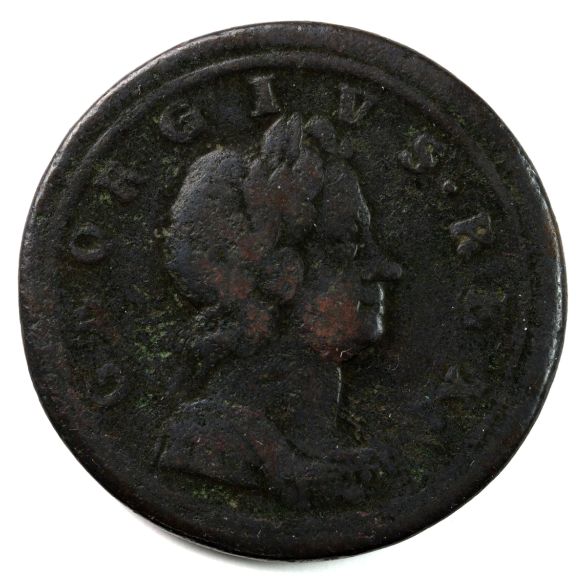 Great Britain 1719 1/2 Penny Very Fine (VF20) Corrosion $