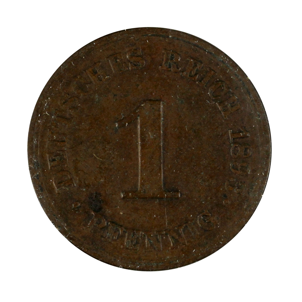 German Empire 1893D Pfennig Extra Fine (EF40)